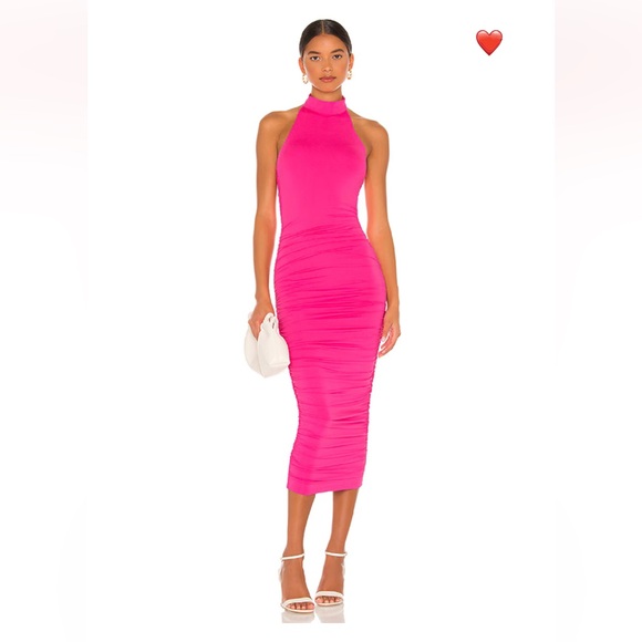 superdown Dresses & Skirts - Superdown Revolve Mallory High Neck Dress Hot Pink XS